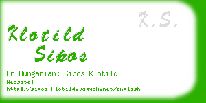 klotild sipos business card